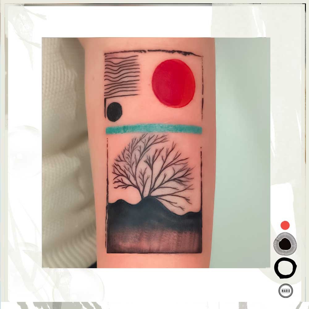 tatuaggi astratti albero